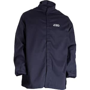 Men's 2X-Large Navy Cotton/Nylon AR/FR Dual Certified Jacket with 2-Pockets, 40 Cal/sq. cm