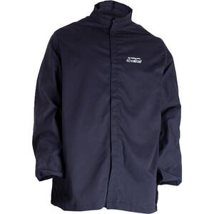 Men's Medium Navy Cotton/Nylon AR/FR Dual Certified Jacket with 2-Pockets, 40 Cal/sq. cm