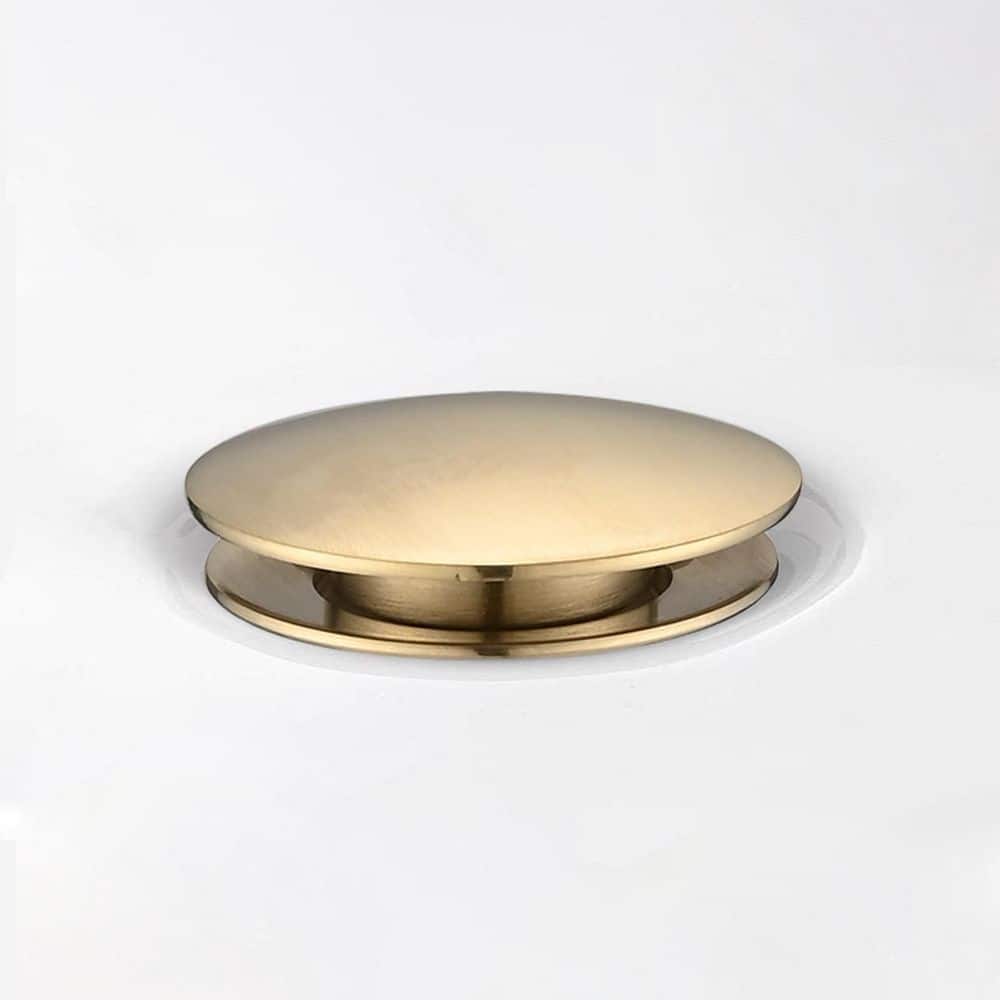 Brushed Gold Bathroom Pop-Up Drain with Overflow and Strainer