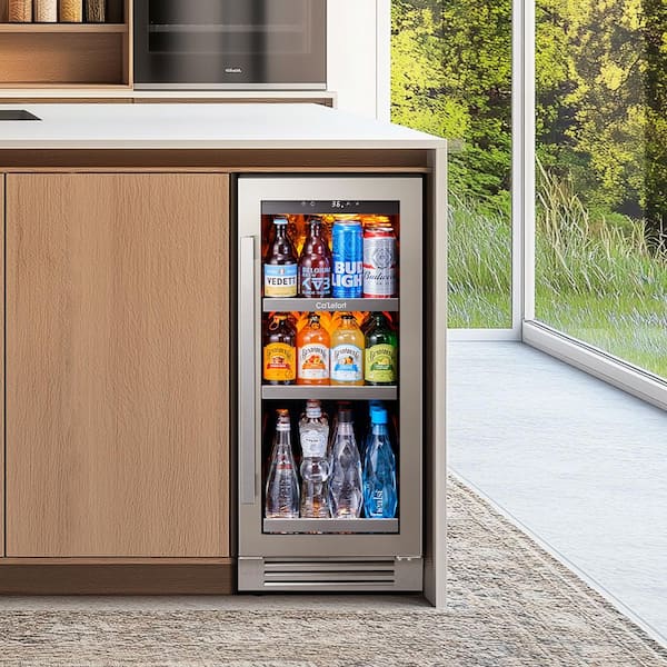 15 in. 100 (12 oz.) Cans Beverage Cooler Refrigerator Soda Drink Mini Fridge Built-in or Freestanding Frost-Free