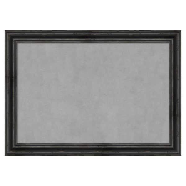 Amanti Art Rustic Pine Black 41 in. x 29 in Framed Magnetic Board