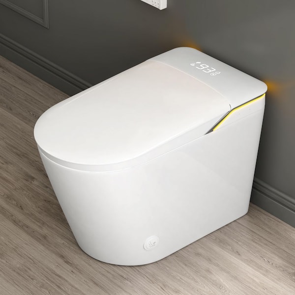 Elongated Bidet Toilet 1.28 GPF in White with Bidet/Rear Wash, Heated Seat, Auto Flush, Warm Water Sprayer and Remote