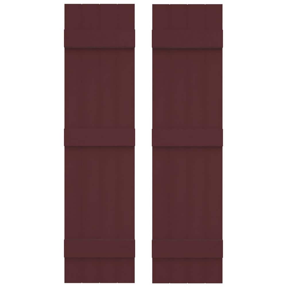 14 in. W x 67 in. H Vinyl Exterior Joined Board and Batten Shutters Pair in Bordeaux price history on PriceWatchPro