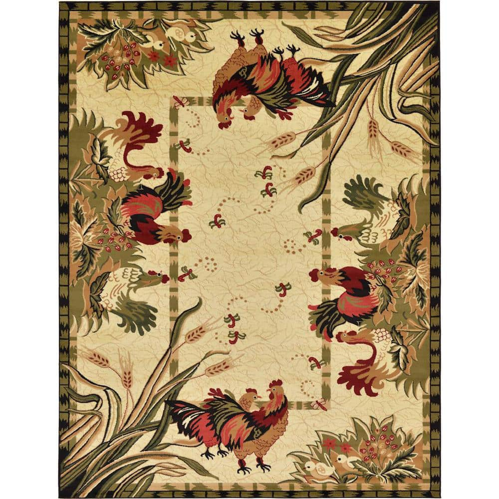 Unique Loom Barnyard Farm Ivory 9' 0 x 12' 0 Area Rug 3125087 - The ...