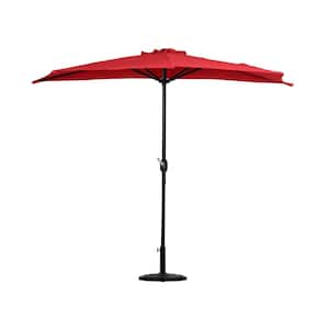 Peru 9 ft. Market Half Patio Umbrella in Red with Base Included