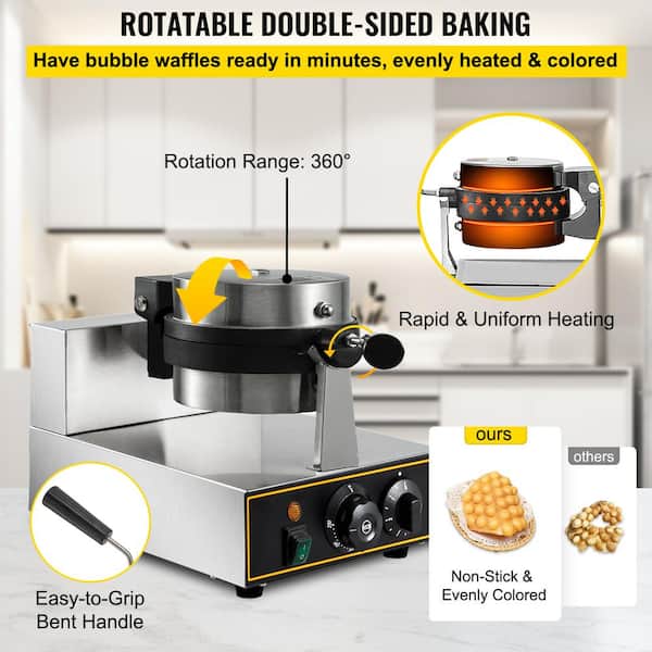 Waffle Bites Maker, Aluminum EU Plug 220-240V Waffle Maker Machine Anti  Slip Small Size Automatic Heating For Kitchen 