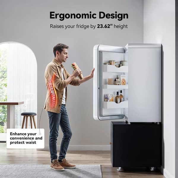 Fridge Stand with Storage Adjustable Shelf Metal Printer Table