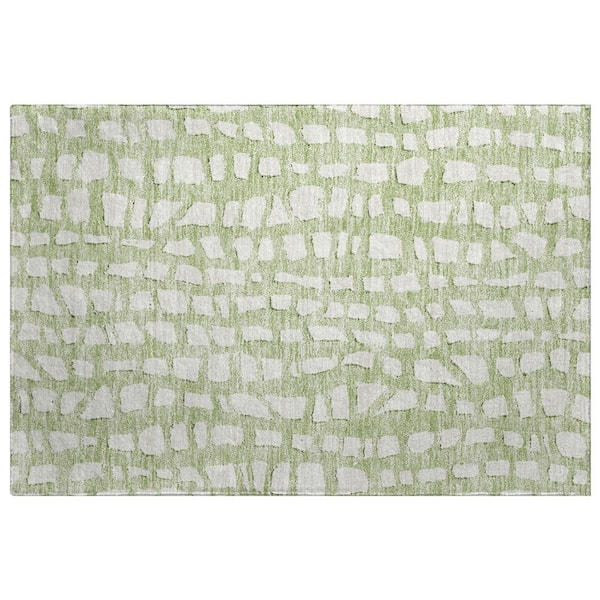 Dream Shag Premium Machine Washable Abstract ADS754 Aloe 2 ft. x 3 ft. Accent Rug