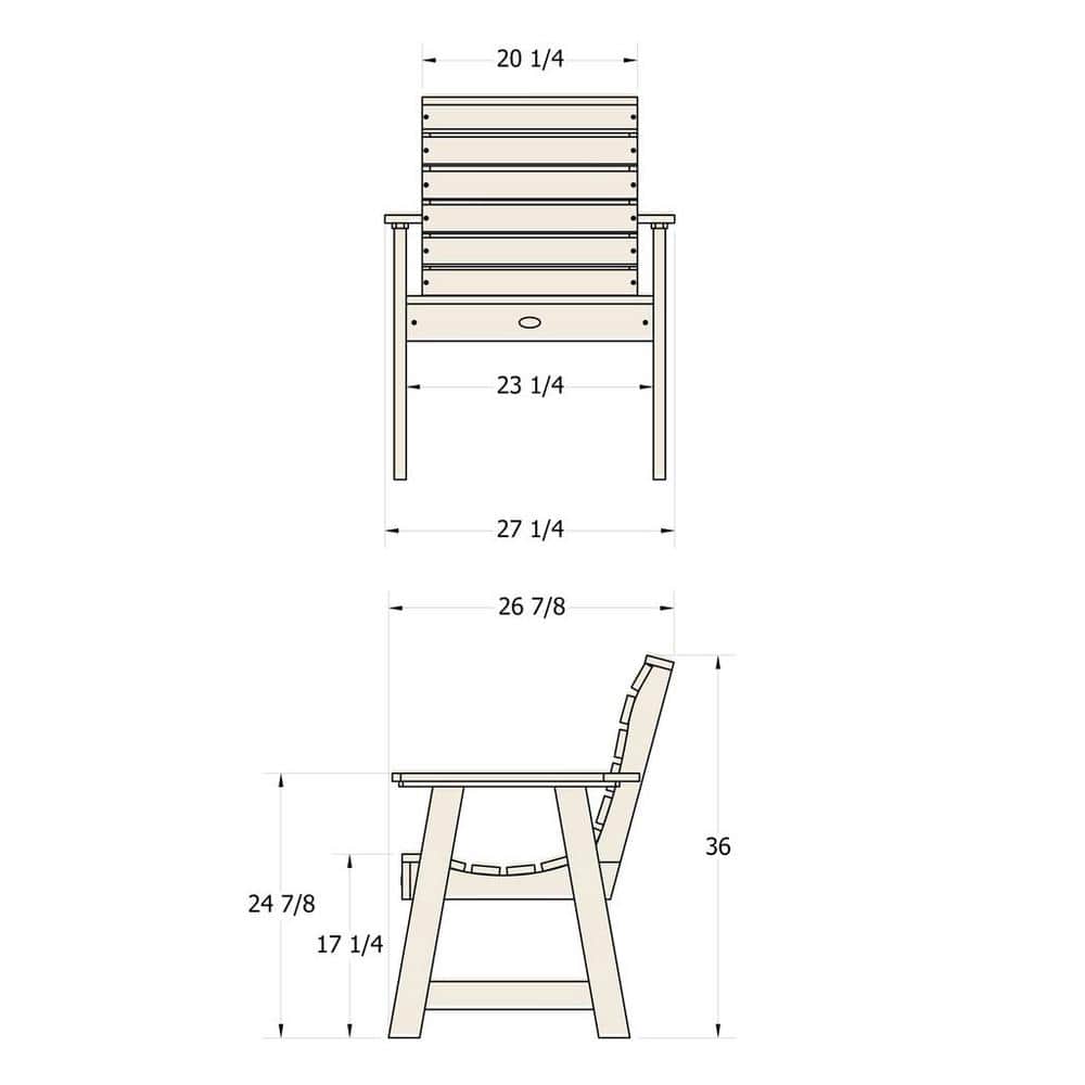 Coconut White Poly Lumber Riverside Garden Chair
