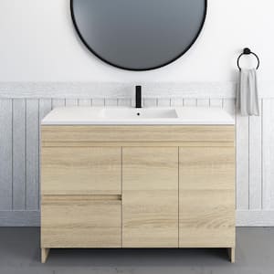 Mace 48 in. W x 20 in. D Single Sink Bathroom Vanity Left Side Drawers In White Oak With Acrylic Integrated Countertop