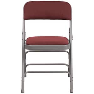 Burgundy Patterned Metal Folding Chair (2-Pack)