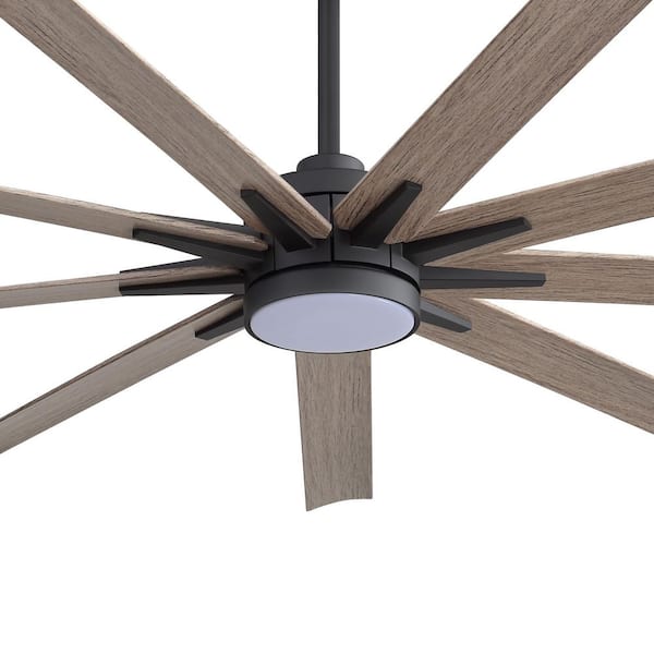 Breezary Zolman 65 in. Windmill Black Ceiling Fan with LED Light