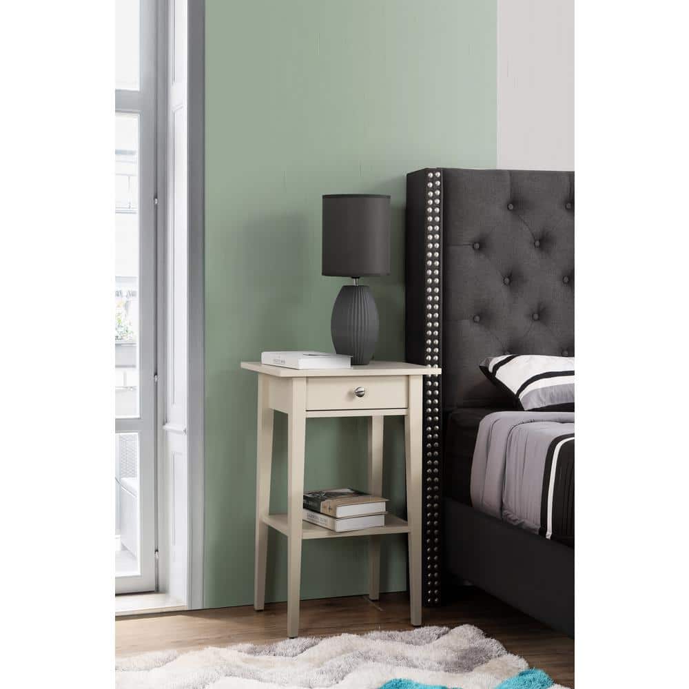 Dalton 1-Drawer Beige Nightstand (28 in. H x 18 in. W x 14 in. D)
