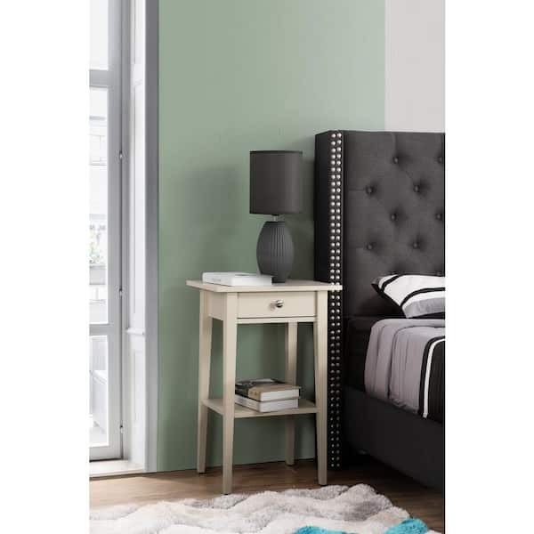 AndMakers Dalton 1-Drawer Beige Nightstand (28 in. H x 18 in. W x 14 in. D)