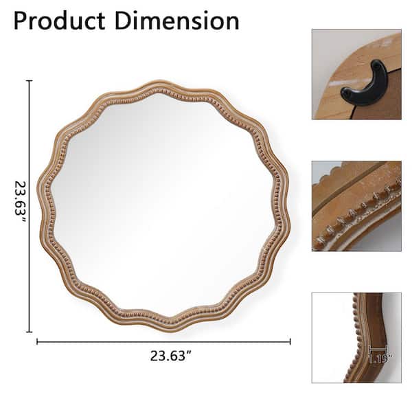 ダークゴールドフレームのミラー Vsmile Gold 23.62 in. x 23.62 in. x 1.18 in. Round Wavy Mirror
