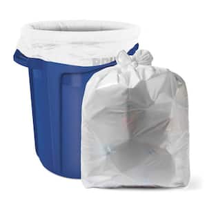 16 Gal. 0.5 Mil White Trash Bags 24 in. x 31 in. Pack of 500 for Bathroom, Kitchen, Household and Office