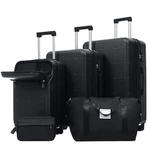 Merax 5 Bags 5-Piece Black Brown Expandable ABS Hardside Luggage