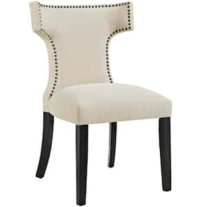 Curve Beige Fabric Dining Chair