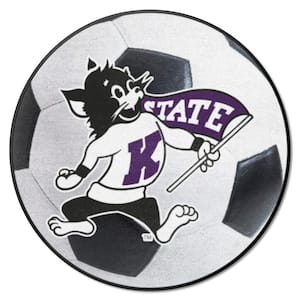 Kansas State Wildcats White 2 ft. Round Soccer Ball Area Rug