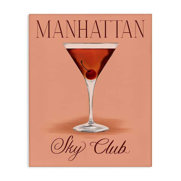 Stupell Industries Manhattan Sky Club Drink by Hey Bre! Creative Studio Unframed Food Graphic Art Print 20 in. x 16 in.