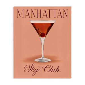 Manhattan Sky Club Drink by Hey Bre! Creative Studio Unframed Food Graphic Art Print 48 in. x 36 in.