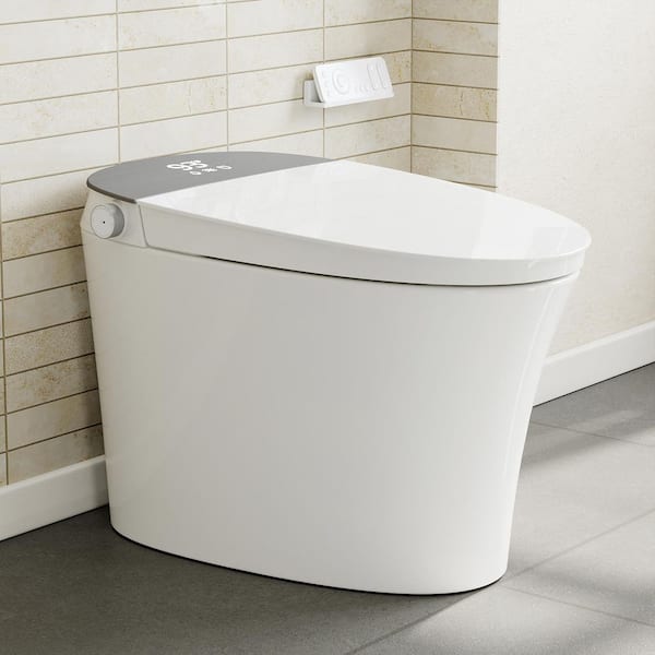 Elongated Smart Bidet Toilet 1.27 GPF in White with Auto Flush, Front/Rear Wash, Heated Seat, Deodorization, Night Light