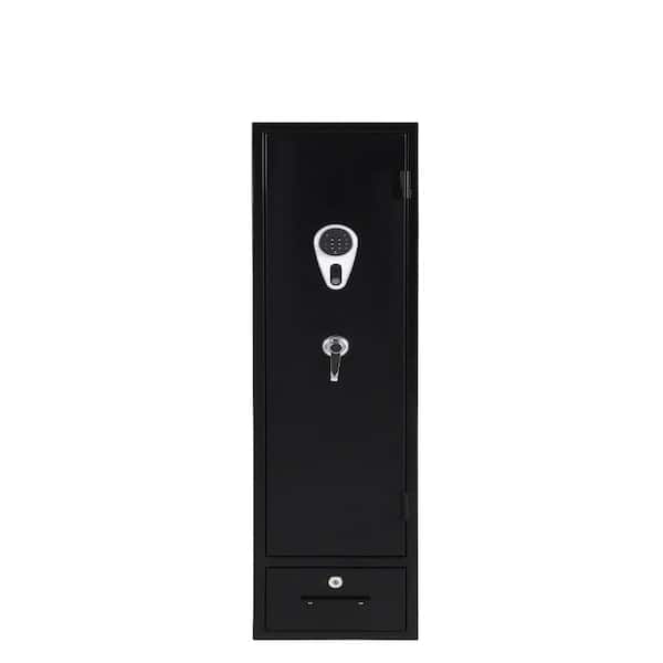 Quick Access Firearm Safe Cabinet with Removable Shelf, Multifunction Lock, Handgun Pockets for 7-8 Rifles and Handguns