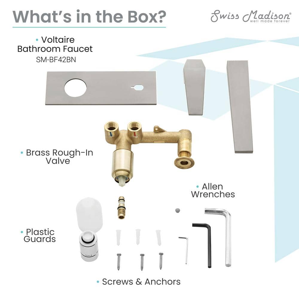 Voltaire Brushed Nickel Single-Handle Wall-Mount Bathroom Faucet
