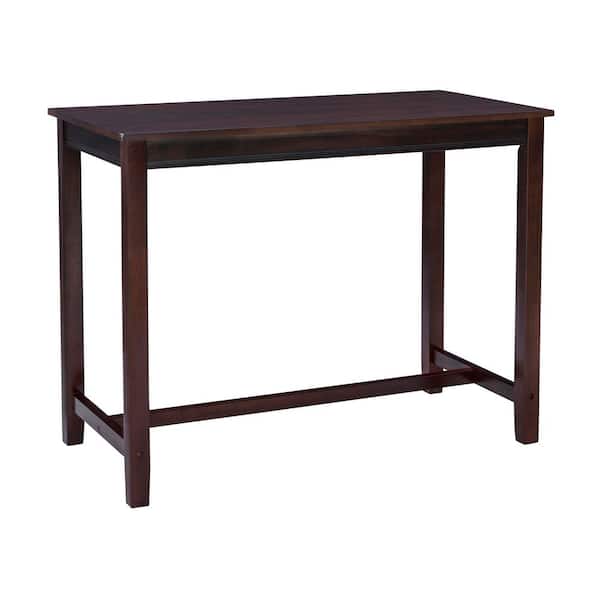 Linon Home Decor Concord 36 in. H Espresso Brown Rectangle Wood 4-Leg Counter Height Dining Table Seats-4