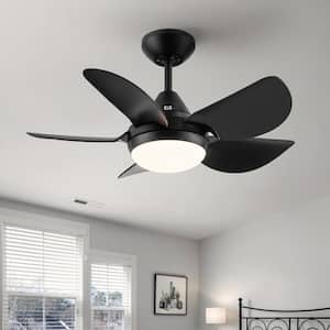 30 in. Integrated LED Indoor Ceiling Fan in Matte Black with Remote Control