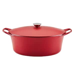 Nitro Cast Iron 6.5 qt. Round Cast Iron Dutch Oven in Red with Lid