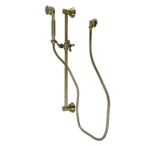 Made to Match Single-Handle 1-Spray Shower Combo in Antique Brass with Slide Bar