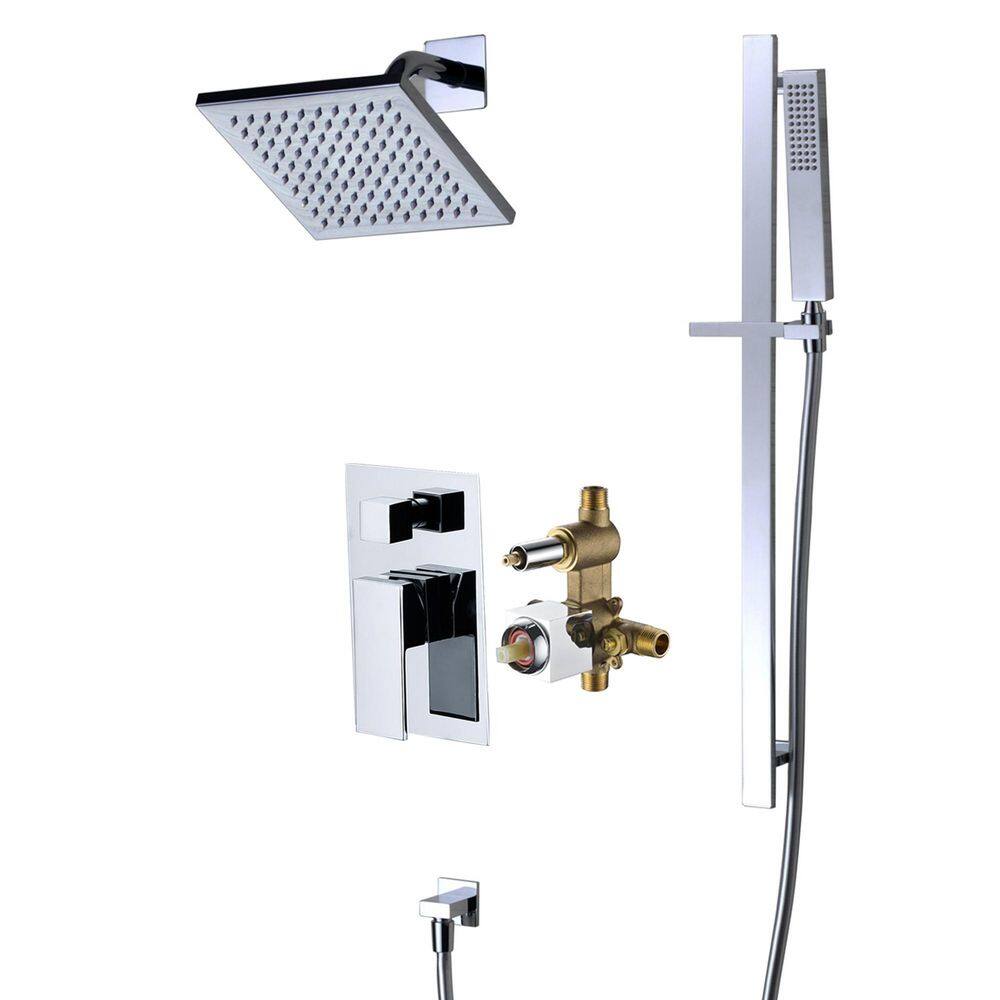Flexible Height Single Handle 1-Spray Shower Faucet 1.8 GPM with Ceramic Disc Valves in. Chrome (Valve Included) price history on PriceWatchPro