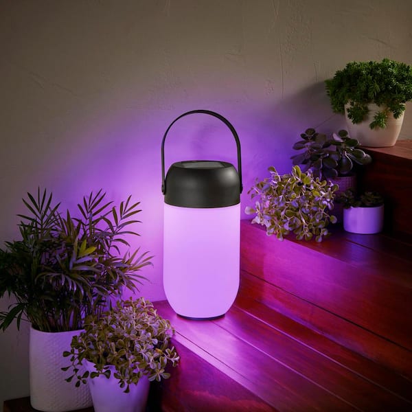 Hampton Bay Tarkio Matte Black Color Changing Integrated LED