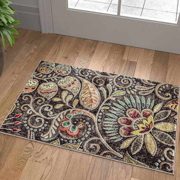 Capri Abstract Brown 2 ft. x 3 ft. Indoor Area Rug