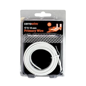 17 ft. 14 Gauge White Stranded Primary Wire