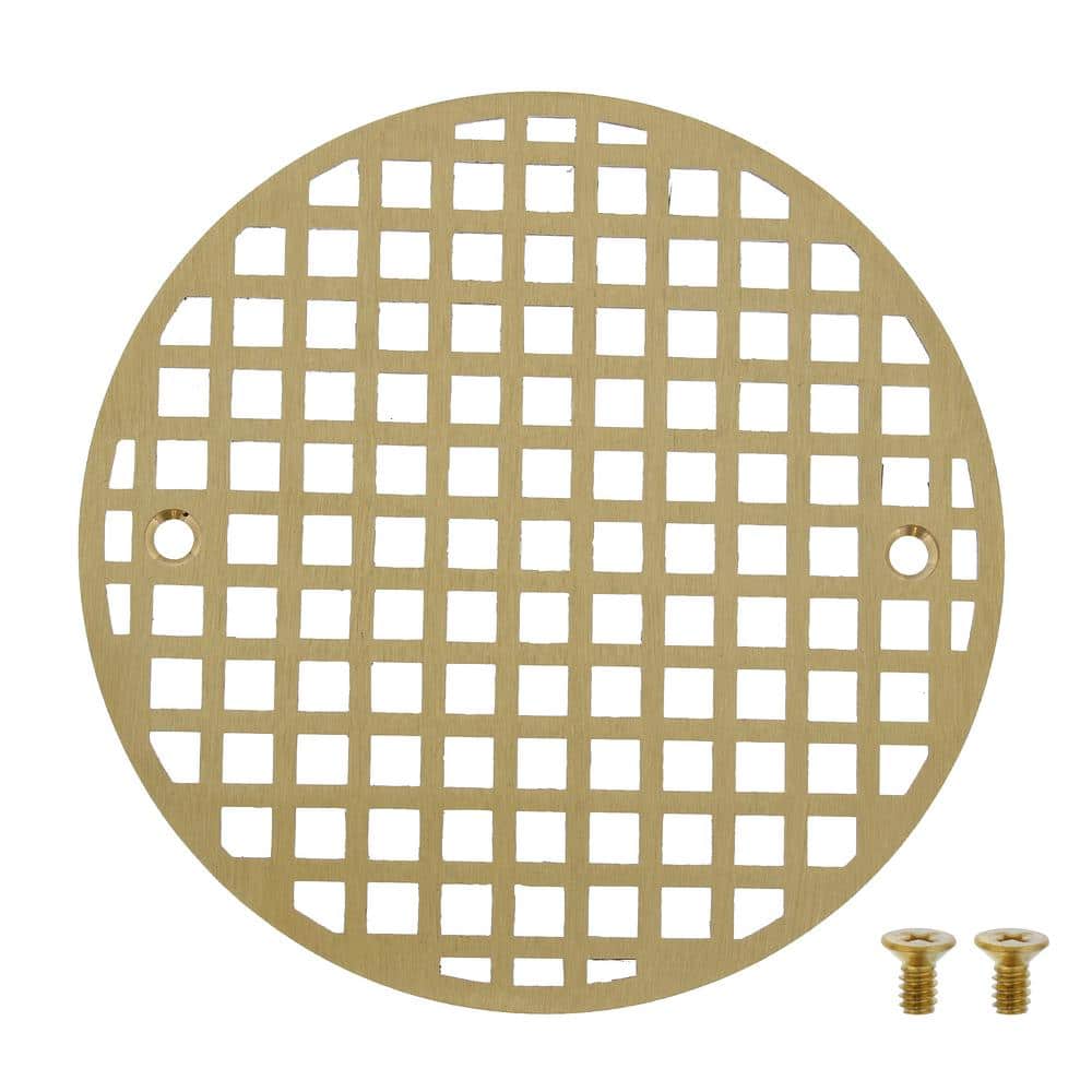 JONES STEPHENS 6 in. Round Cast Brass Heavy Duty Coverall Strainer in  Polished Brass for Shower/Floor Drains C60801 - The Home Depot