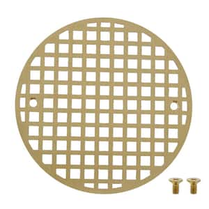 6 in. Round Cast Brass Heavy Duty Coverall Strainer in Polished Brass for Shower/Floor Drains