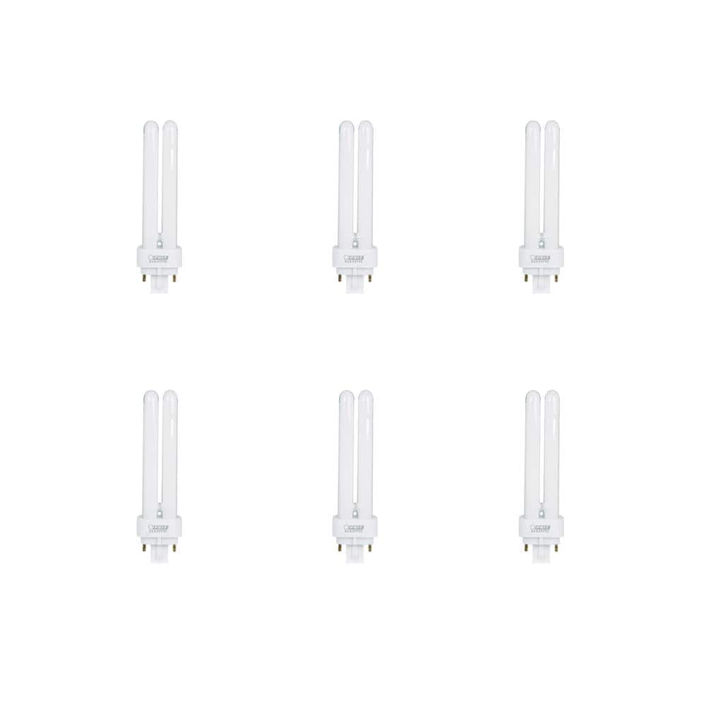 13W Equiv PL CFLNI Quad Tube 4-Pin Plug-in G24Q-1 Base Compact Fluorescent CFL Light Bulb, Cool White 4100K (6-Pack) price history on PriceWatchPro