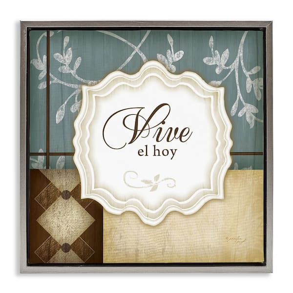 Stupell Industries Live Today Phrase by Jennifer Pugh Gray Floater Frame Typography Graphic Art Print 25 in. x 25 in.