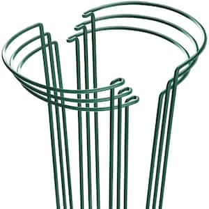 15.8 in. Heavy-Duty Evergreen Peony Plant Support Stakes (6-Pack）