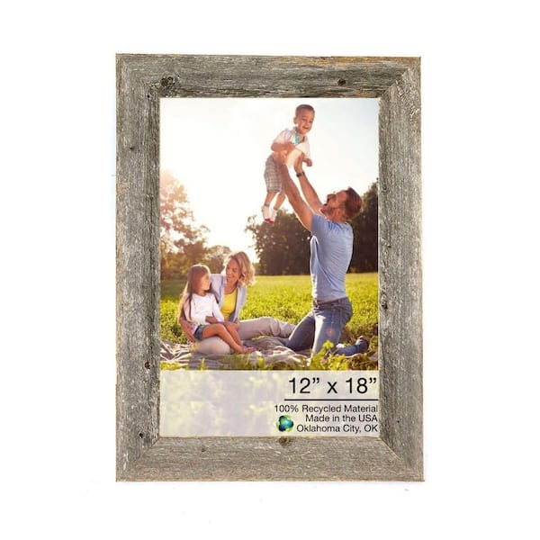 HomeRoots Josephine 12 in. x 18 in. Natural Weathered Gray Picture Frame