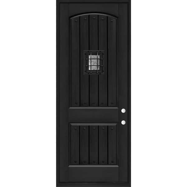 Steves & Sons 36 in. x 96 in. 2-Panel Right-Hand/Outswing Onyx Stain Fiberglass Prehung Front Door with 4-9/16 in. Jamb Size