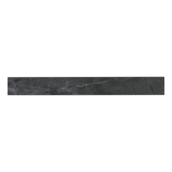 Durban Anthracite Bullnose 3 in. x 24 in. Polished Porcelain Wall Tile Trim(60 lin. ft./Case)