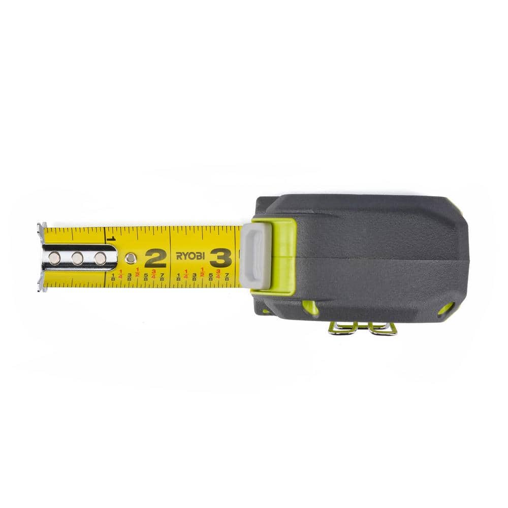 Ryobi 25 ft. Yellow and Gray Steel Tape Measure with ABS Housing