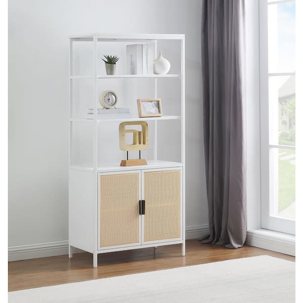 Amherst White 62 in. Accent Cabinet with 4-Shelves and 2-Doors