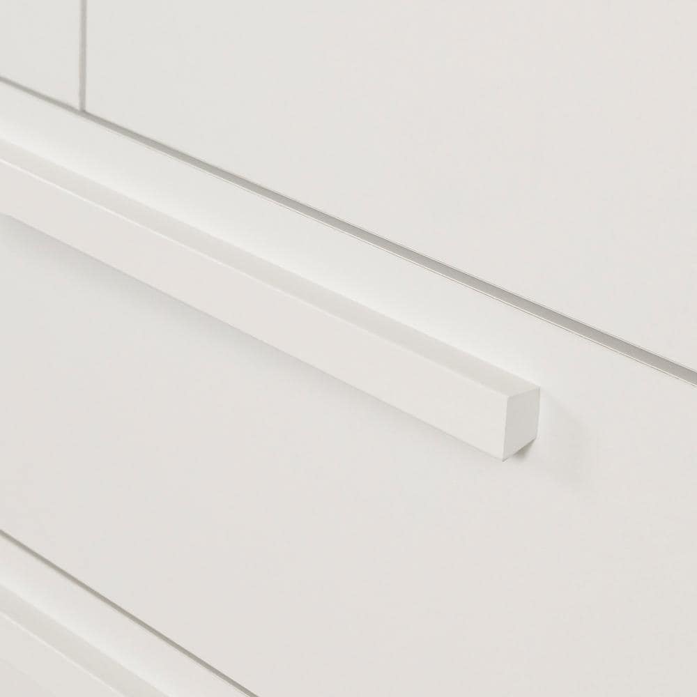 Pure White Contemporary Hinged Door Wardrobe with Drawers