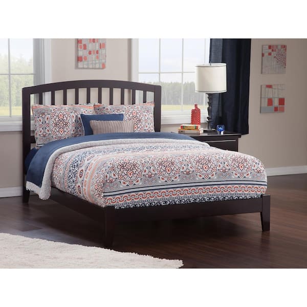 AFI Richmond Espresso Full Solid Wood Frame Low Profile Platform Bed with Attachable USB Device Charger