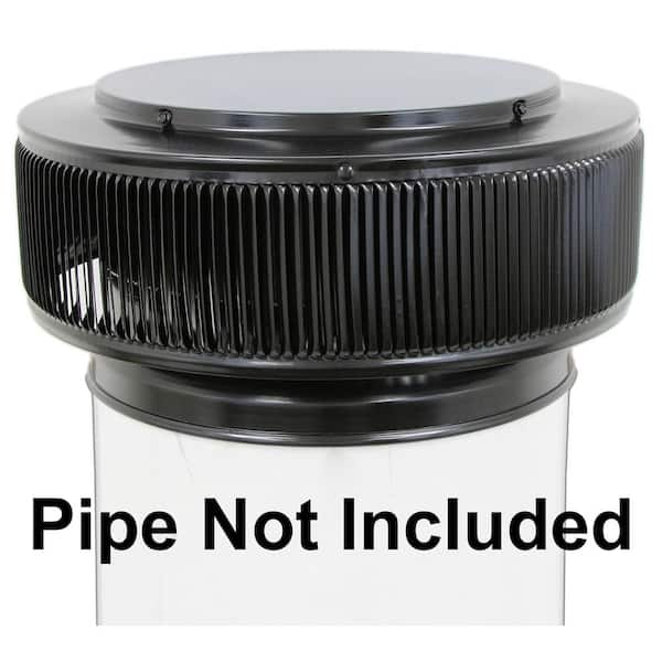 Active Ventilation 12 in. Dia Aura PVC Vent Cap Exhaust with Adapter for Schedule 40 or Schedule 80 PVC Pipe in Black
