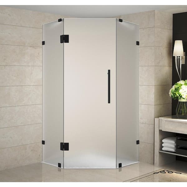 38~ Frameless Neo Angle Shower Enclosure in Stainless 422061